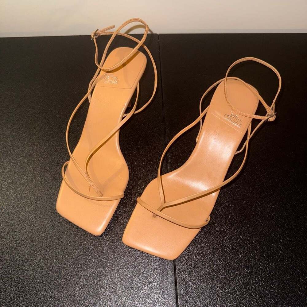 Jeffrey Campbell Fluxx Strappy Kitten Heel Sandal in Nude (size 10)